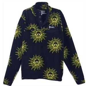 Gnarly Men's Black and Yellow Sun Pattern Sweater
